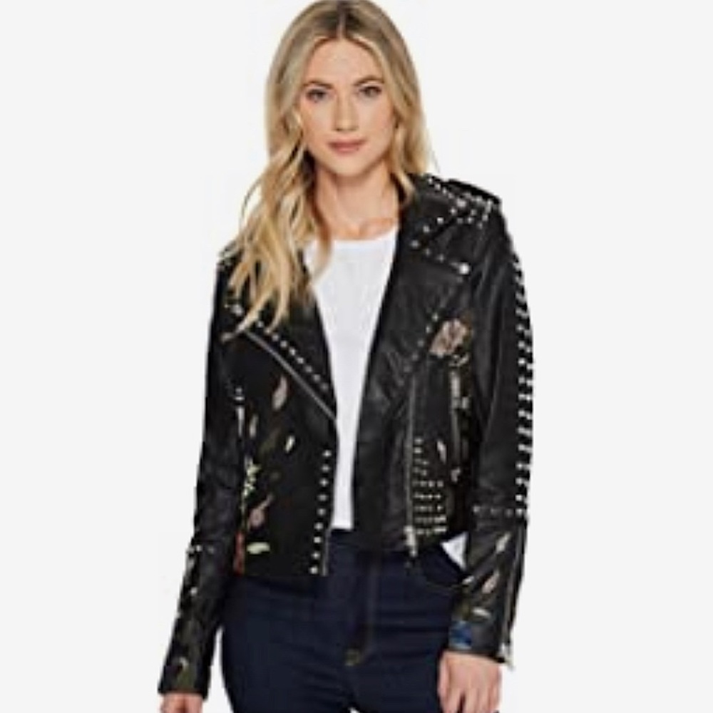 Blank NYC studded leather jacket size medium